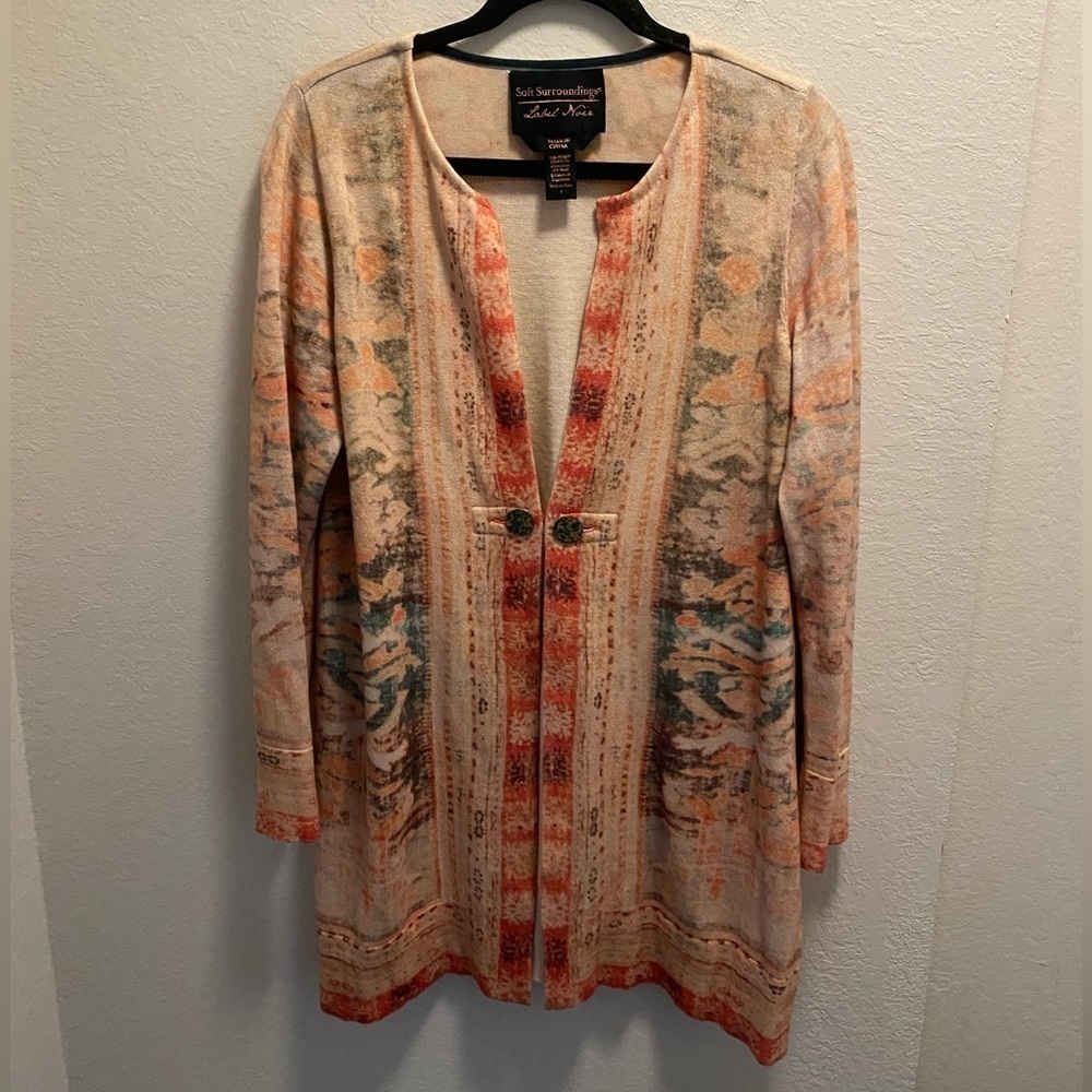 Soft Surroundings Label Noir Oushak Wool Blend Cardigan - Picture 2 of 13